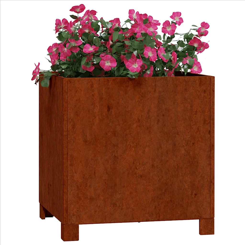 Fioriera con Gambe Ruggine 40x40x40 cm Acciaio Corten 823680
