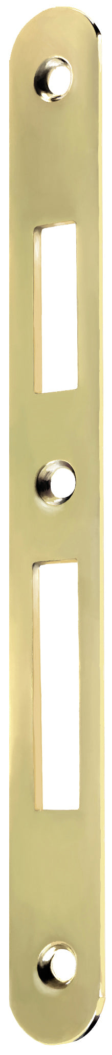 Bonaiti CONTROPIASTRA B/TONDO Art. G200 mm.190x20 ottonato lucido (per serratura art. 042T)