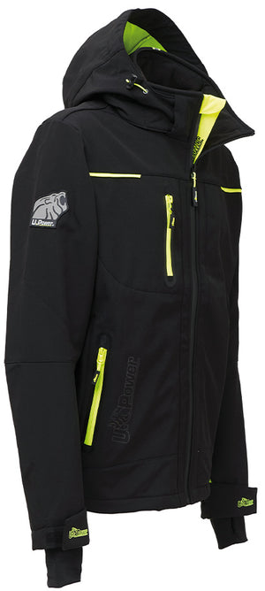 U-Power GIACCA SOFTSHELL SPACE Col. Nero/Giallo  Mis. XL