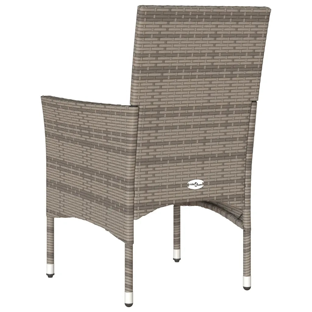 Sedie da Giardino con Cuscini 2 pz Grigie in Polyrattan