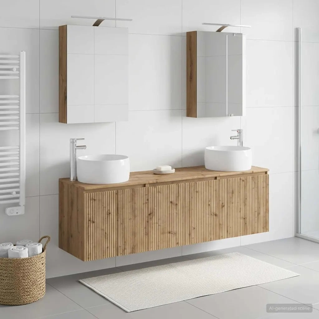 Set di Armadi da Bagno 5 pcs Rovere Artigianale 3406518