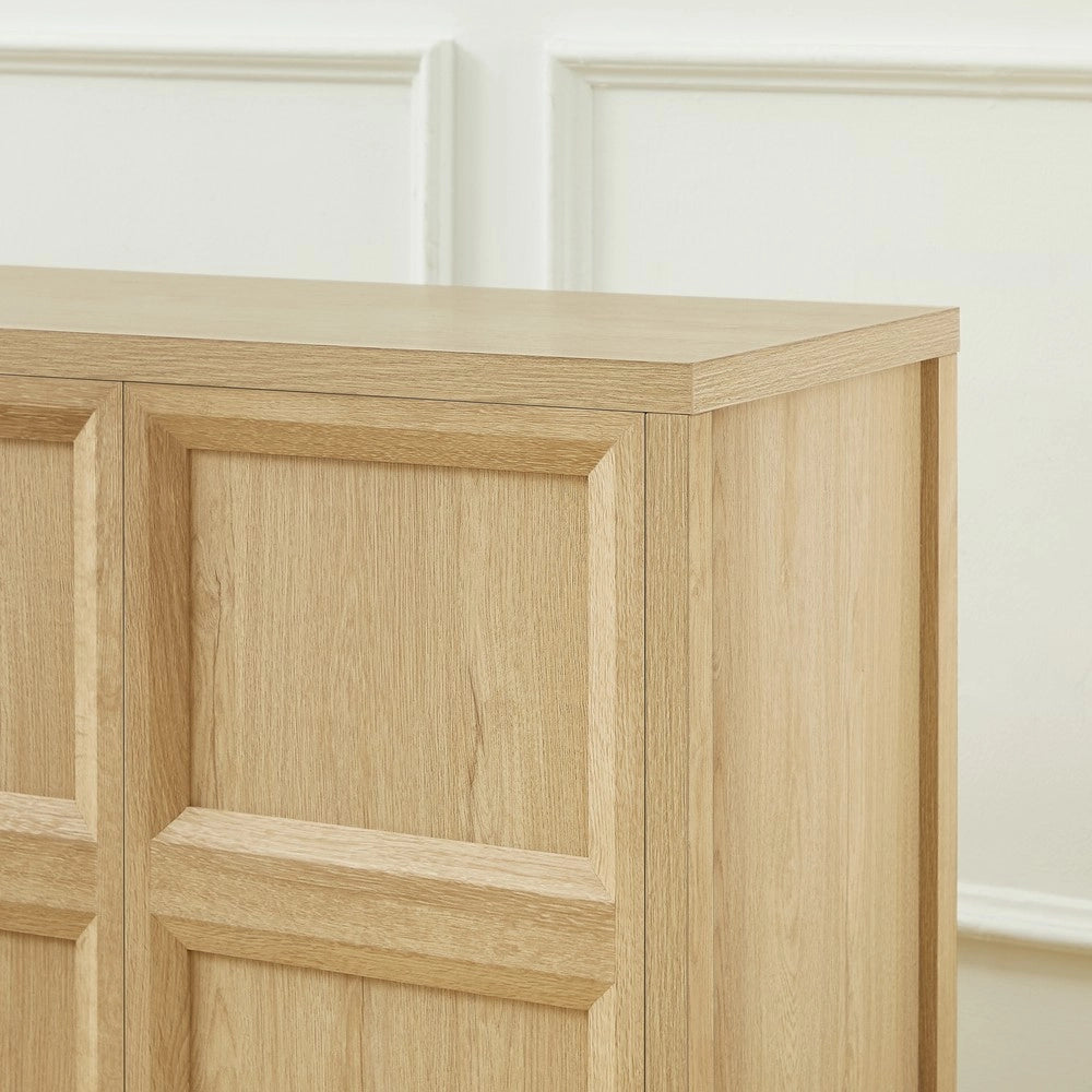 Credenza con Ante Tip-On e Cerniere Soft-Close ¨C MINIMAL ¨C Rovere Chiaro 160x40x80 cm