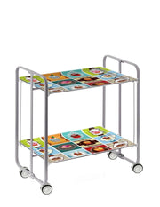 Carrello da cucina pieghevole grigio con ruote BAUHAUS 2 ripiani