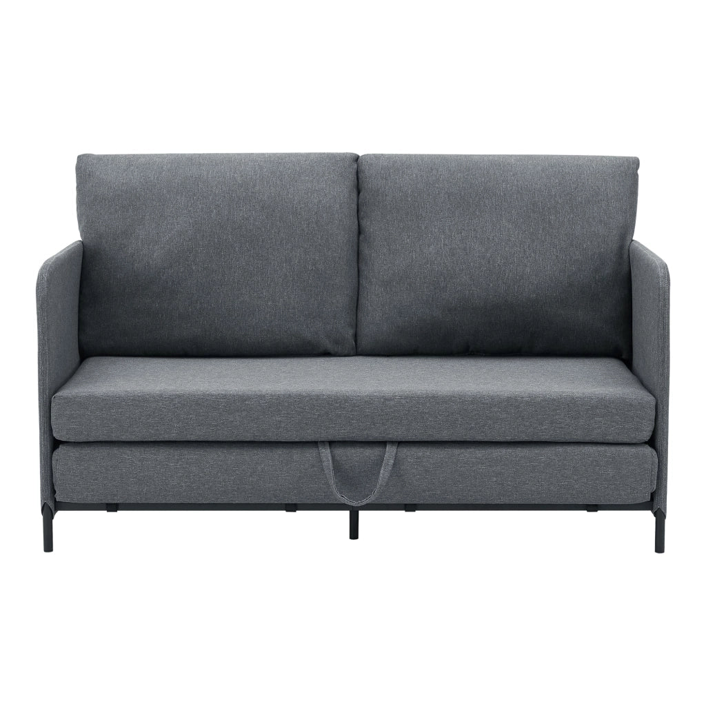 Divano/poltrona trasformabile a 2 posti 78 x 125 x 67 cm grigio scuro 03_0009128
