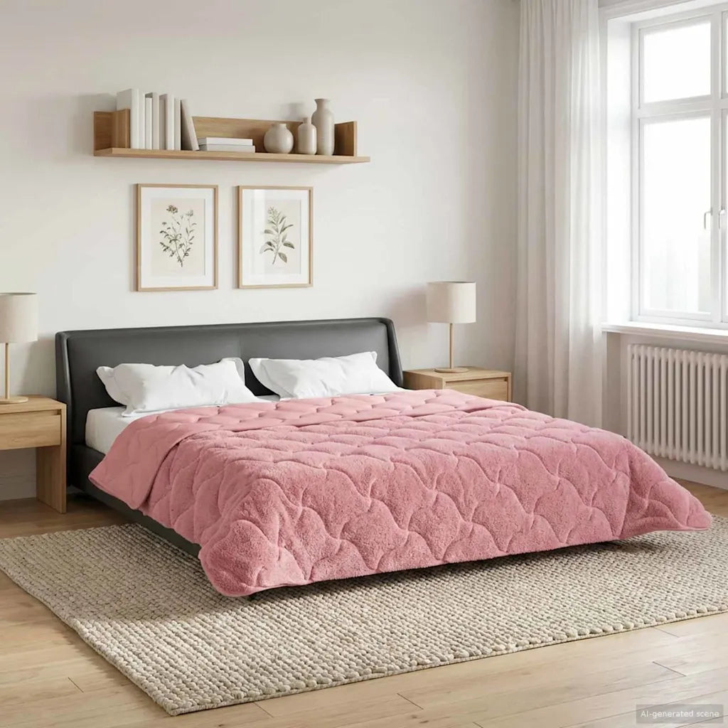 Duvet Invernale Rosa 240 x 260 cm Microfibra e Fleece Teddy