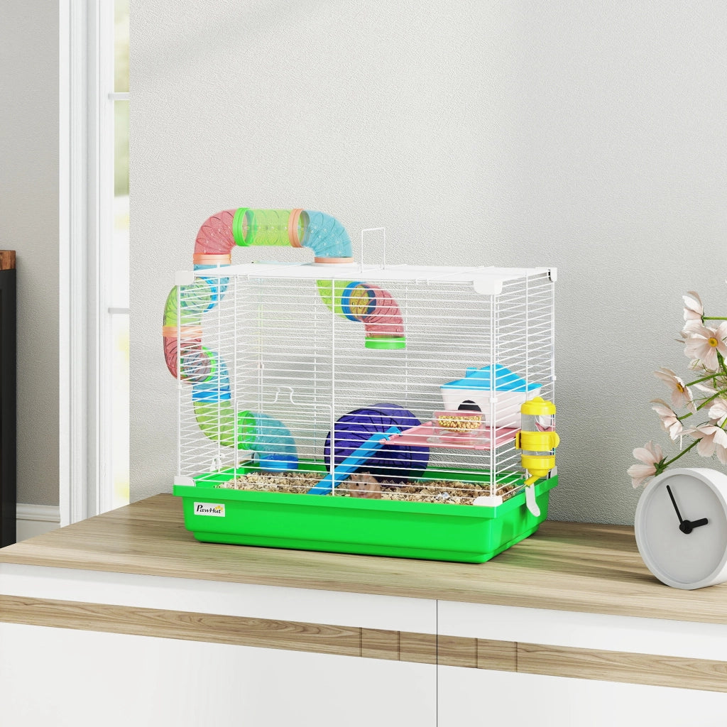 Casetta per Criceti con Tunnel e Accessori ¨C Zephmum ¨C Verde 46x30x37 cm