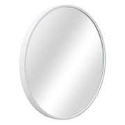 Specchio Rotondo da Parete 'Modugno' Ø 50 cm Cornice in Alluminio - Bianco [en.casa]