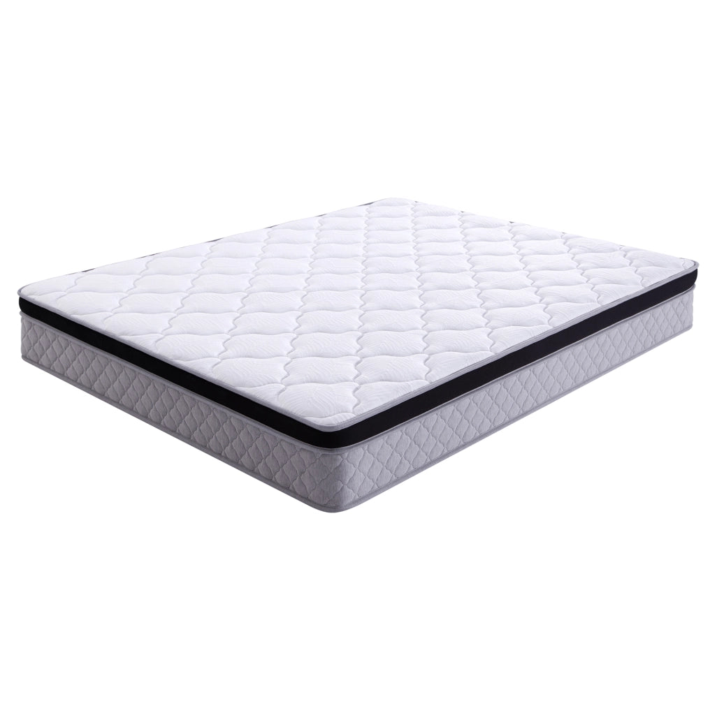 Materasso a molle 140 x 200 cm; spessore 25 cm; bianco; in tessuto e metallo
