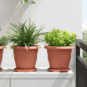 Vaso Rotondo per Fiori 24 pcs Rosso Mattone Ø 22 x 18 cm 42020289