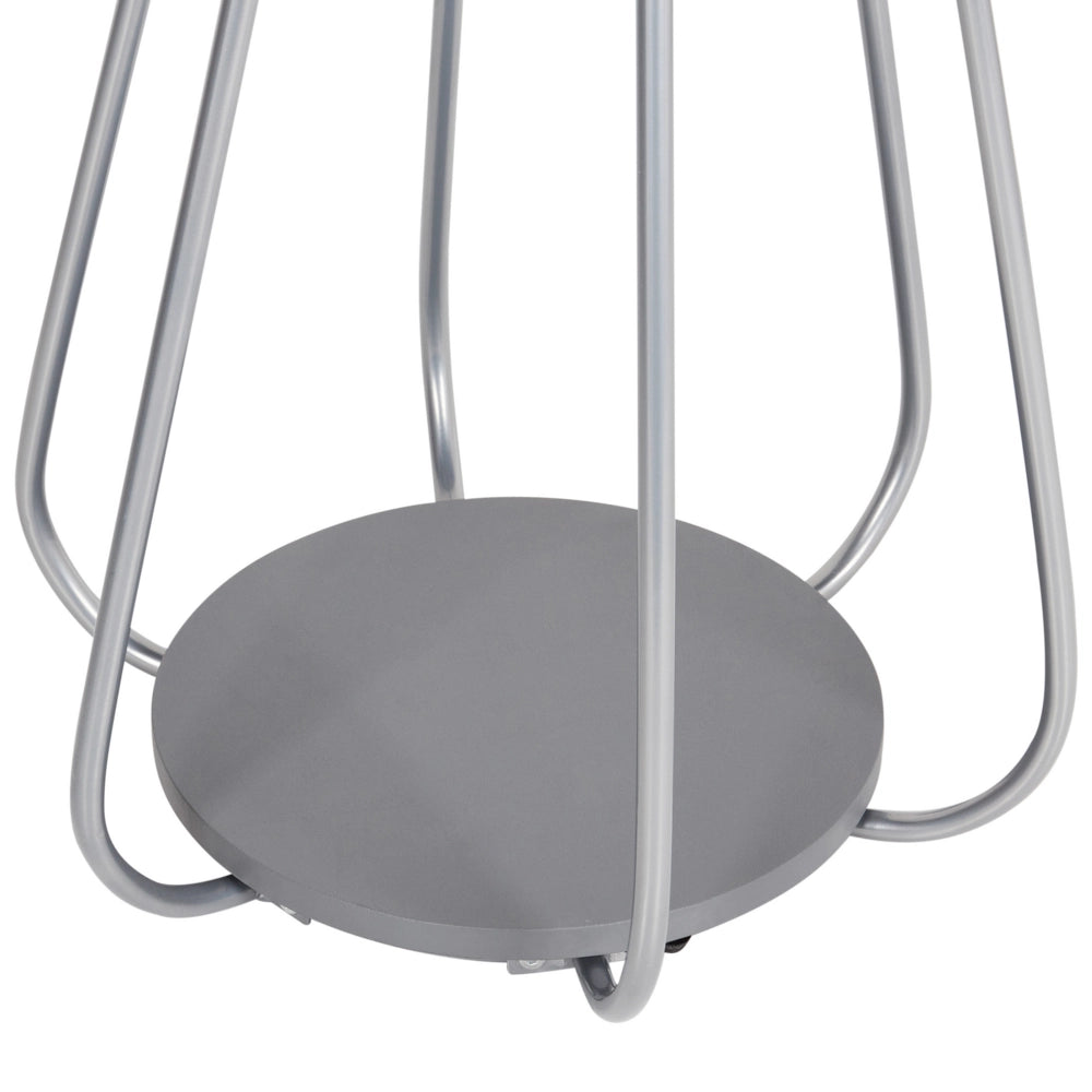Appendiabiti in metallo argentato da 165 cm, appendiabiti autoportante, industriale e moderno, pezzo d'arredamento per corridoio.