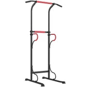 Barra per Trazioni Power Tower Stazione Fitness Multifunzione con Altezza Regolabile 171-219cm Nero Rosso