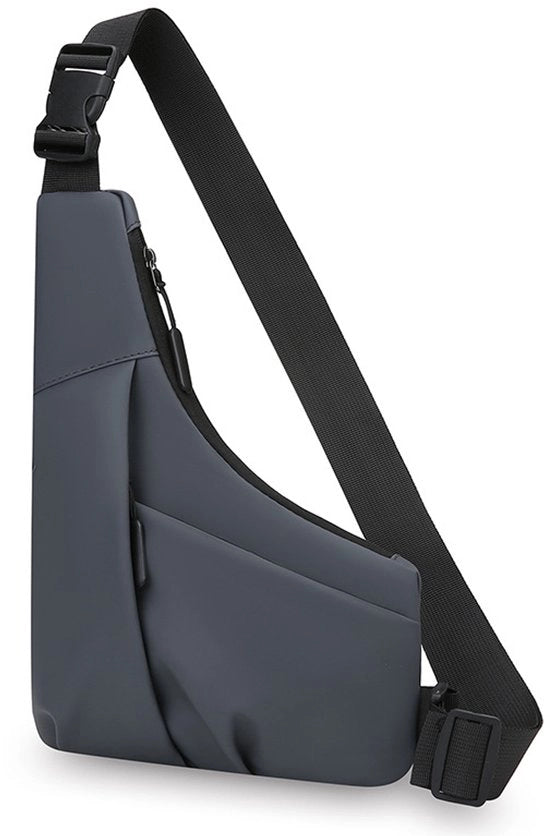 Borsa da spalla esterna per sport crossbody tasca a forma irregolare leggera e unica spalla tasca a forma triangolare, grigia