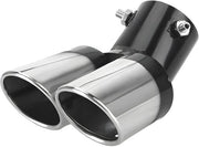 Elettroda di Scarico in Acciaio Inossidabile - Silenziatore Universale per Doppio Scarico - Nero - 12,5 x 16,5 cm - 320 gram - Scarico di Elettroda