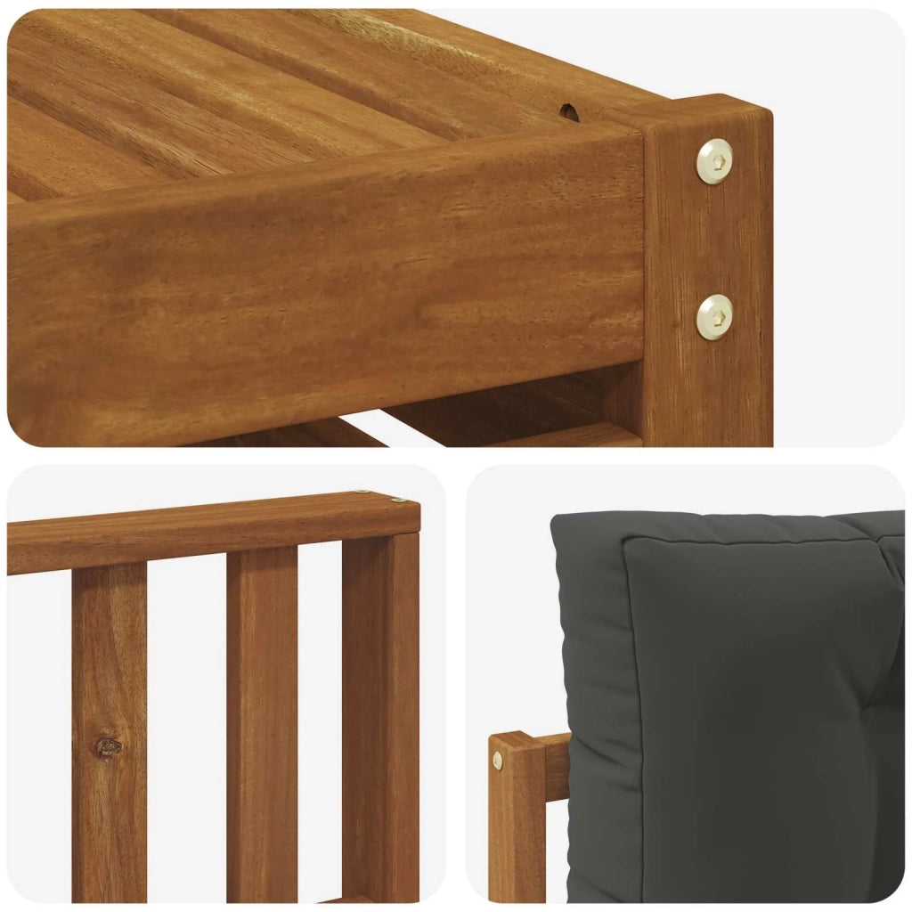 Set di divani da esterno con cuscino 8 pcs Naturale e Antracite