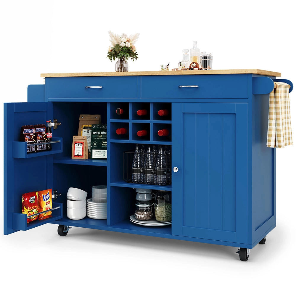 Isola cucina - Xylo - 102x45x92cm venatura legno blu