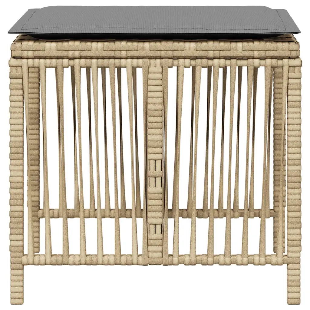 Sgabelli Giardino Cuscini 4 pz Beige Misto 41x41x36cm Polyrattan CFW4921752