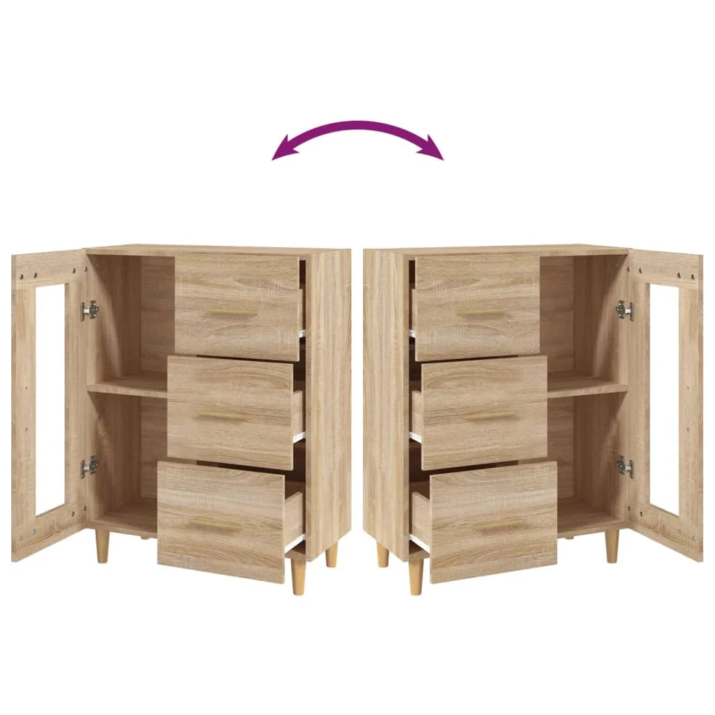 Buffet credenza cassettiera armadio mobile contenitore organizer cucina soggiorno rovere Sonoma 69,5 x 34 x 90 cm legno ingegnerizzato marrone 02_0031627