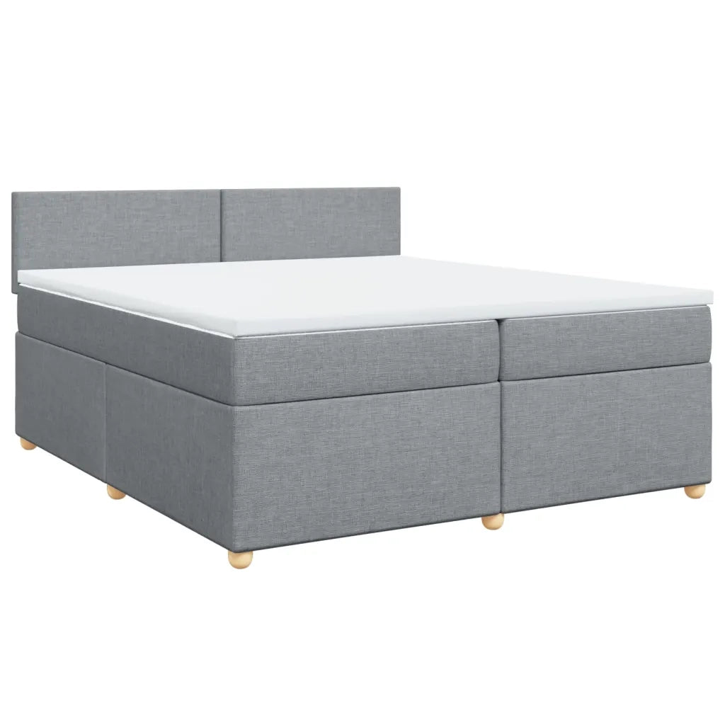 Giroletto a Molle con Materasso Grigio Chiaro 200x200cm Tessuto 3286780