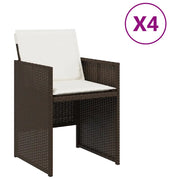 Sedie da Giardino con Cuscini 4 pz | Sedie da Esterno Marroni in Polyrattan