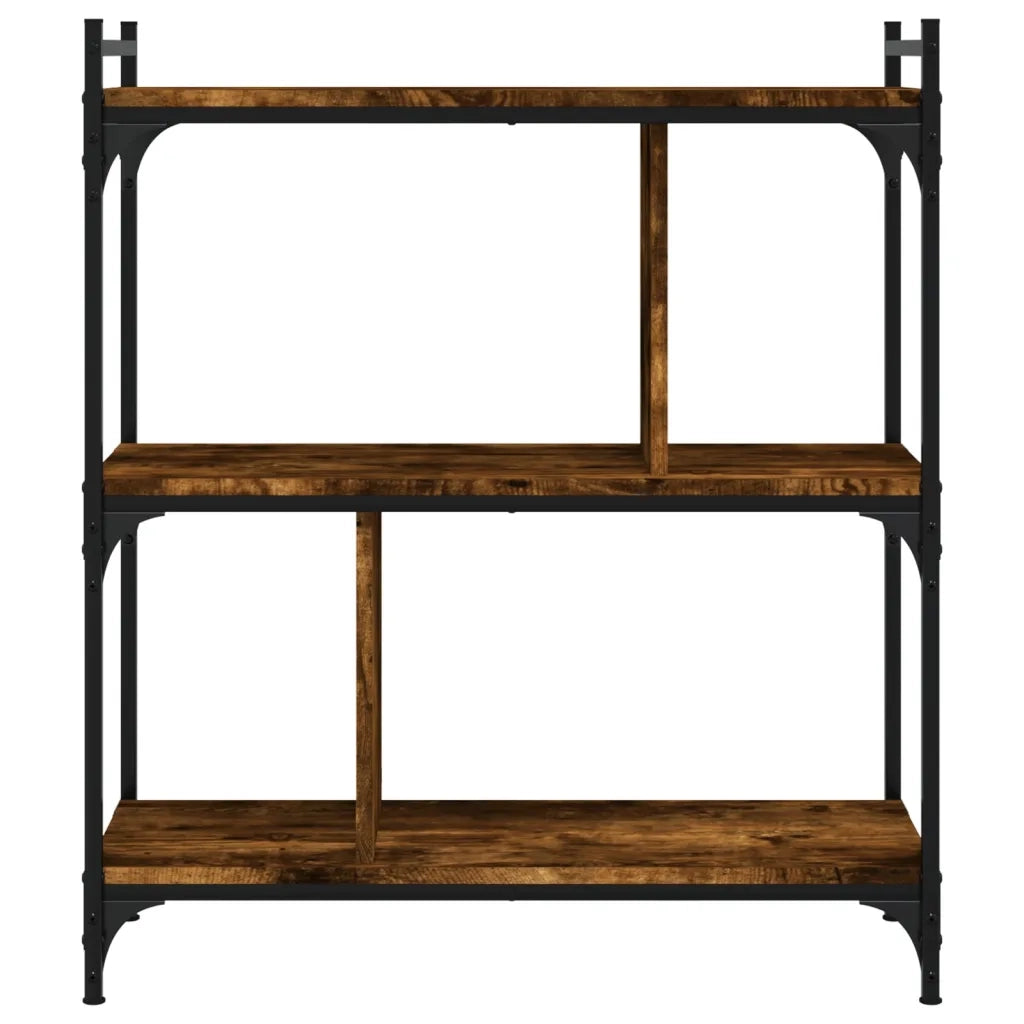 Libreria Rovere Fumo 3 Ripiani 76x32x88 cm Legno Multistrato 833932