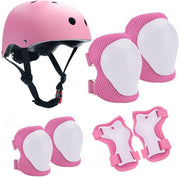 Set di Protezione - Casco - Protezioni Articolazioni - Sicurezza Sportiva - Per Scooter e Bicicletta - Bambini - Nero/Rosso - Universale - 1 set