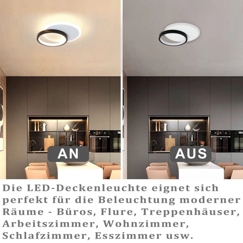 ZMH Lampada da soffitto LED design moderno bianco nero acrilico per soggiorno