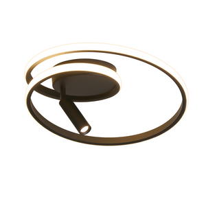 ZMH Lampada da soffitto plafoniera LED dimmerabile 40cm 37W nera telecomando per cucina