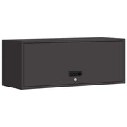 Elegante armadio da garage a parete moderno e funzionale con scomparto verticale 90 x 33 x 35 cm acciaio nero 02_0052845