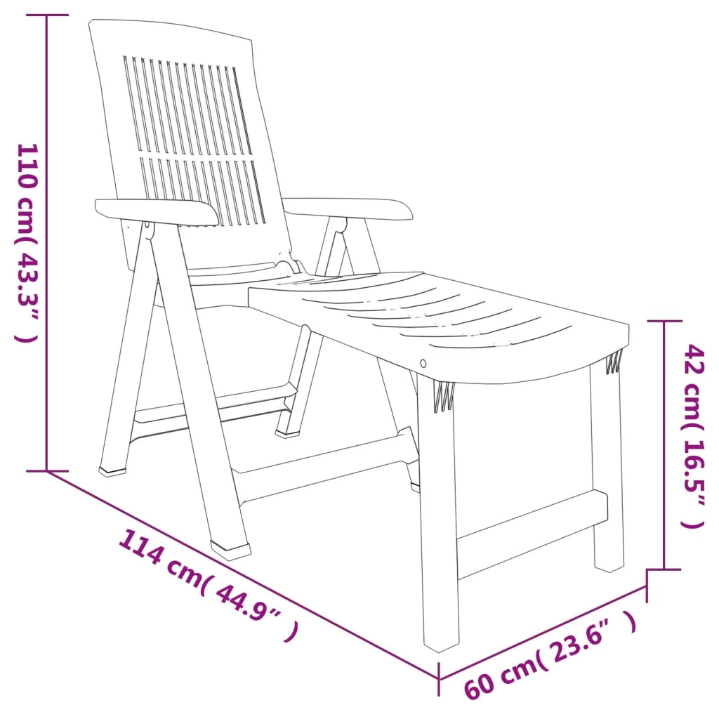 Lettino Prendisole | Sdraio da giardino | Lettino da sole Antracite in Plastica