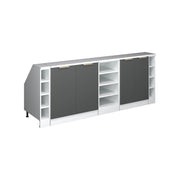 Set di mobili sottotetto Rion Antracite-oro/Bianco 210 cm Set di 5 carcasse armadio profondità 60 cm Vicco
