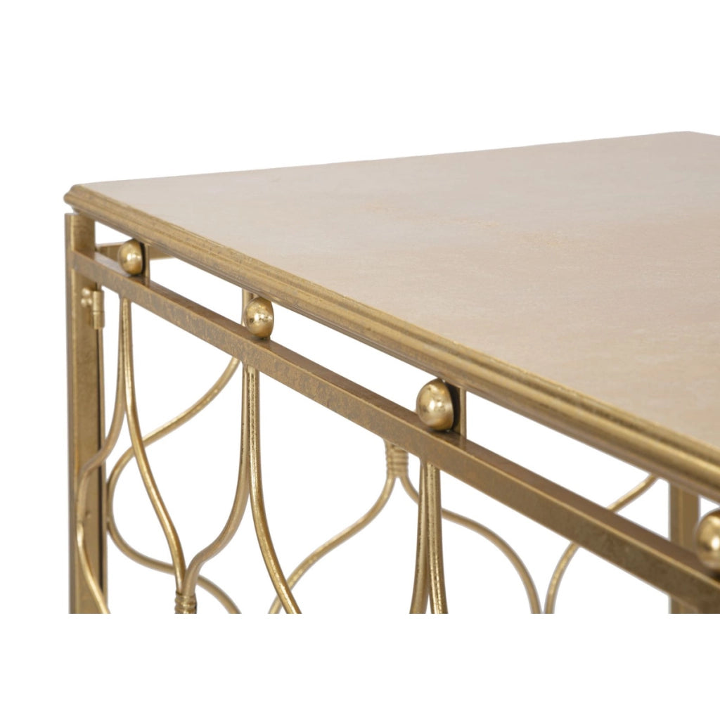Tavolo Consolle VKH613, Oro, Metallo, 96,5x41x78 cm