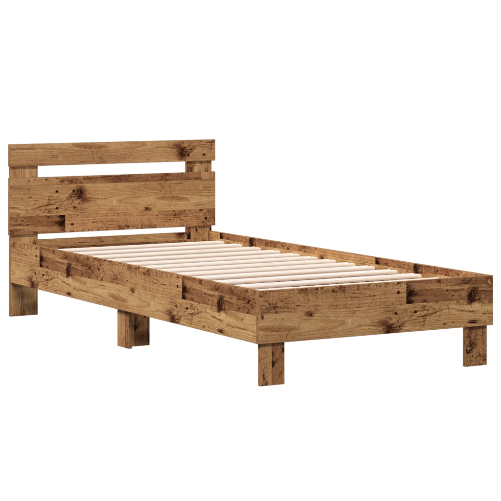 Letto Singolo in Legno Antico Legno Massello Singolo Durevole