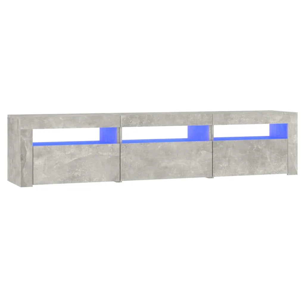 Mobile Porta TV con Luci LED-Credenza TV Grigio Cemento 180x35x40 cm