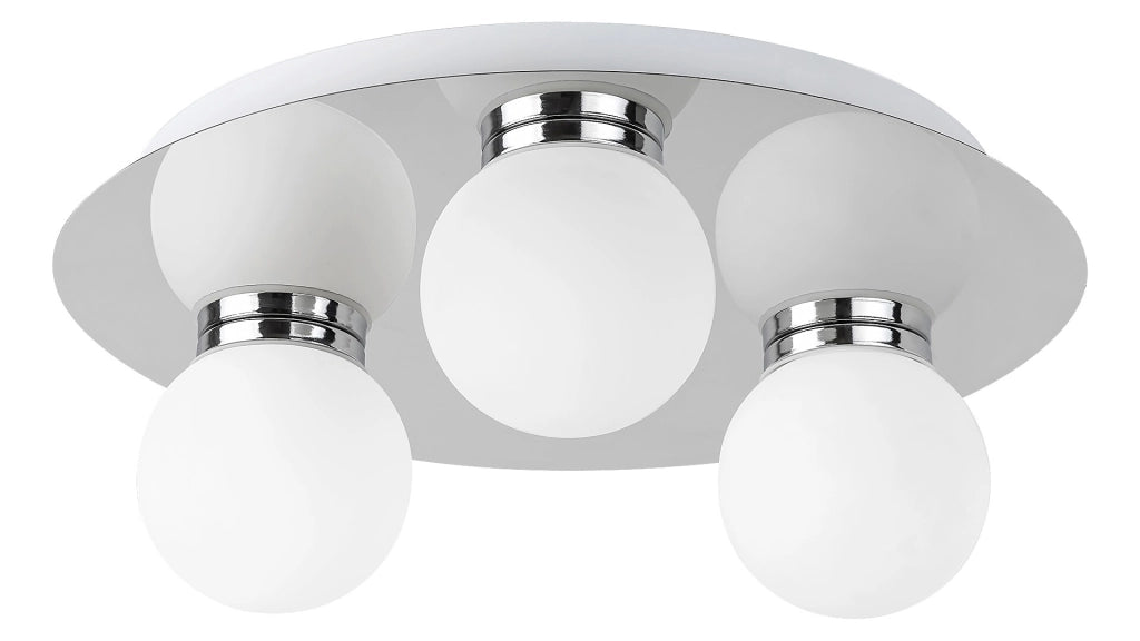 Plafoniera bagno Rabalux Becca sfere bianche 3xG9 cromo