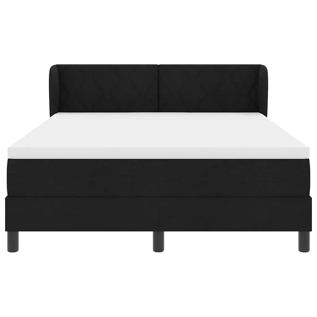 Letto a molle con materasso Nero 140 x 190 cm Tessuto 3340082