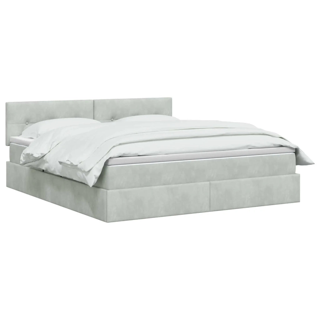 Letto con contenitore LED e materasso Grigio Chiaro 3459264