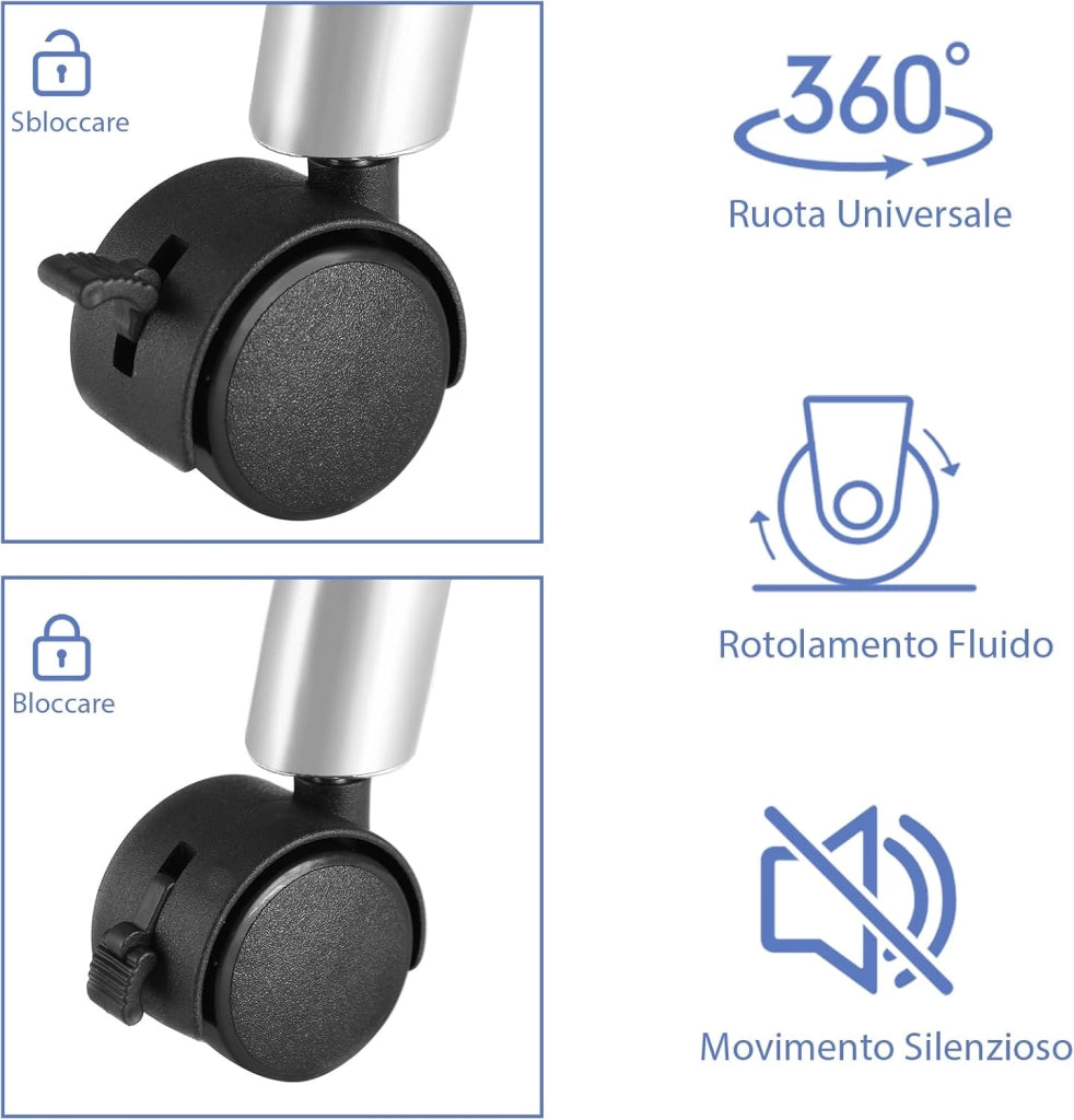 COSTWAY Tavolo per Manicure, Tavolo per Unghie Pieghevole per Estetista con Ruote, Cassetto e Cuscino Poggiapolsi (Nero)