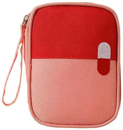 Borsa di Primo Soccorso Compatta - 3 Comparti - 14x11x2 cm - Ideale per Viaggi - Cassetto Medico - Scatola di Medicinali