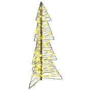 Albero di Natale | Decorazioni natalizie con 100 LED Bianco caldo 120 cm Rattan