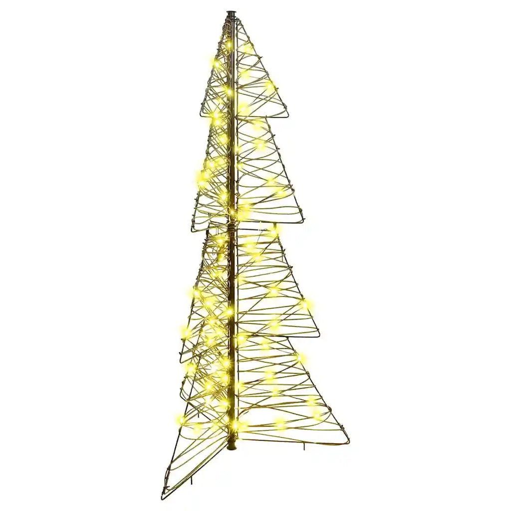 Albero di Natale | Decorazioni natalizie con 100 LED Bianco caldo 120 cm Rattan