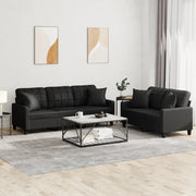 Set di Divani 2 pz con Cuscini Nero in Similpellecod mxl 130778