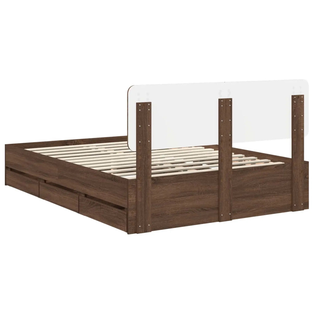 Struttura del letto con cassetto Quercia marrone 140 x 190 cm 3412191