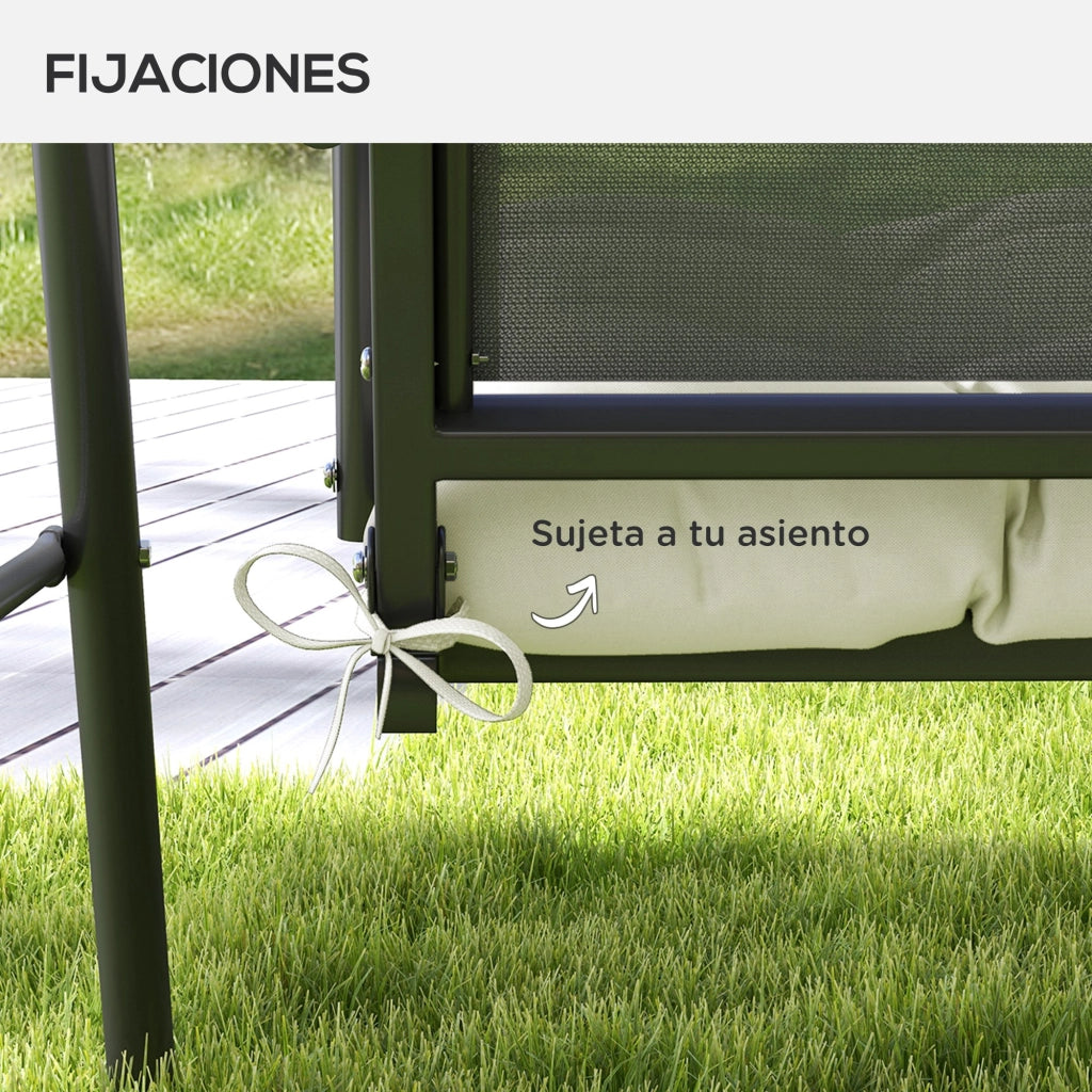 Cuscino per Panchina da Giardino o Dondolo ¨C zephmum ¨C Crema 128x48x8 cm