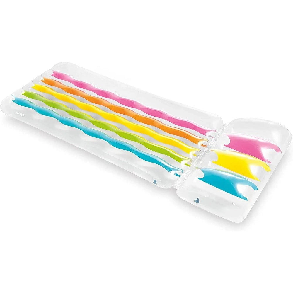 Trade Shop - Materassino Rainbow Gonfiabile 203x84cm Cuscino Integrato Piscina Mare Lago 58724 -