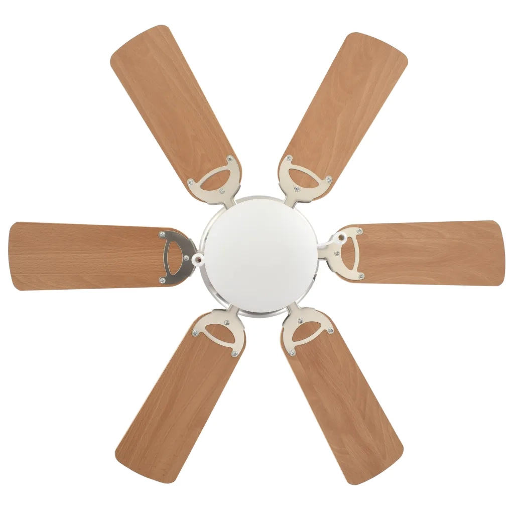 Ventilatore da Soffitto Decorato con Luce 82 cm Marrone Chiaro 50536