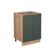 Mobiletto base cucina Fame-Line Verde-oro rustico/Rovere dorato 60 cm senza piano di lavoro Vicco