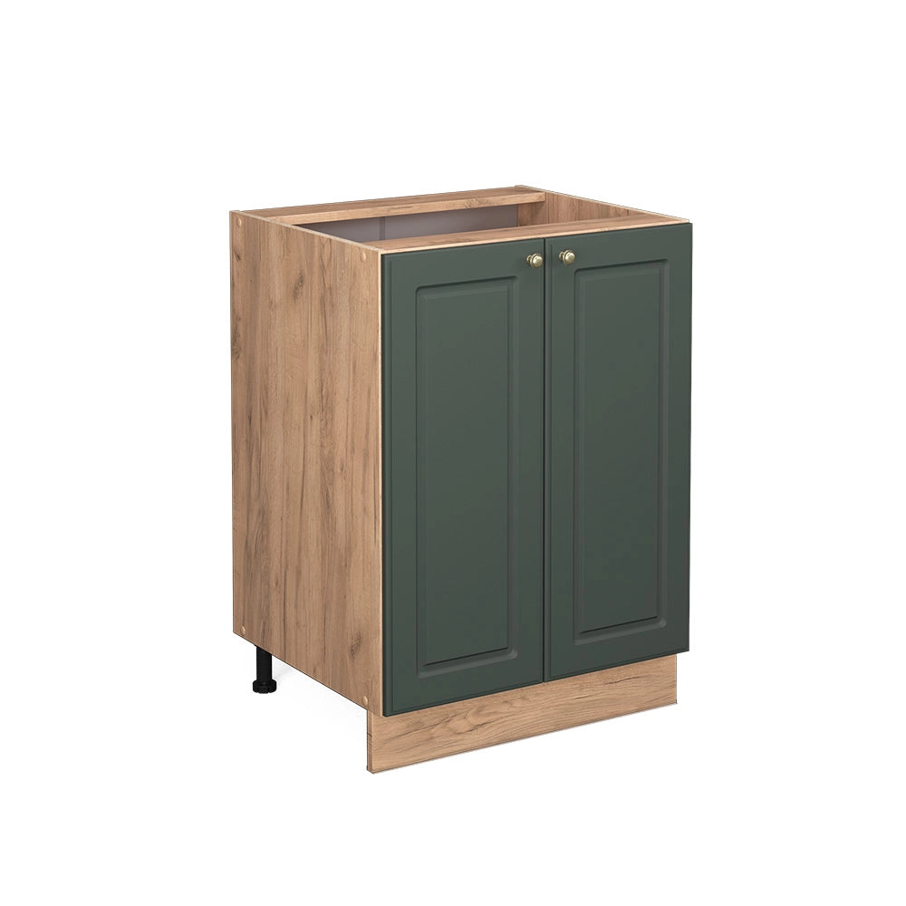 Mobiletto base cucina Fame-Line Verde-oro rustico/Rovere dorato 60 cm senza piano di lavoro Vicco
