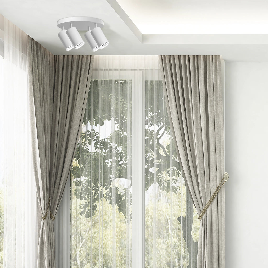 Plafoniera Polux Turyn 4 spot orientabili bianca GU10