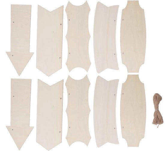Decorazione per Parete in Legno - Set di 10 Pezzi - Decorazione per Parete Appesa - Decorazione per Parete per Matrimonio - Decorazione DIY - Multiplex di Poppio