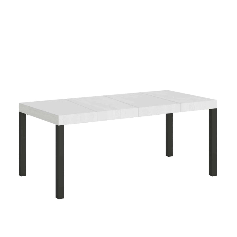 Tavolo allungabile 90x90/246 cm Everyday Premium telaio Antracite - Bianco Frassino